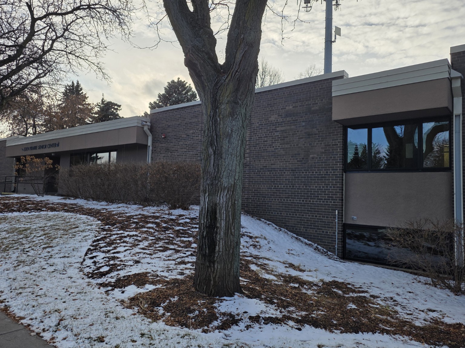 Updated exterior showing sleek modern windows at Eden Prairie Senior Center