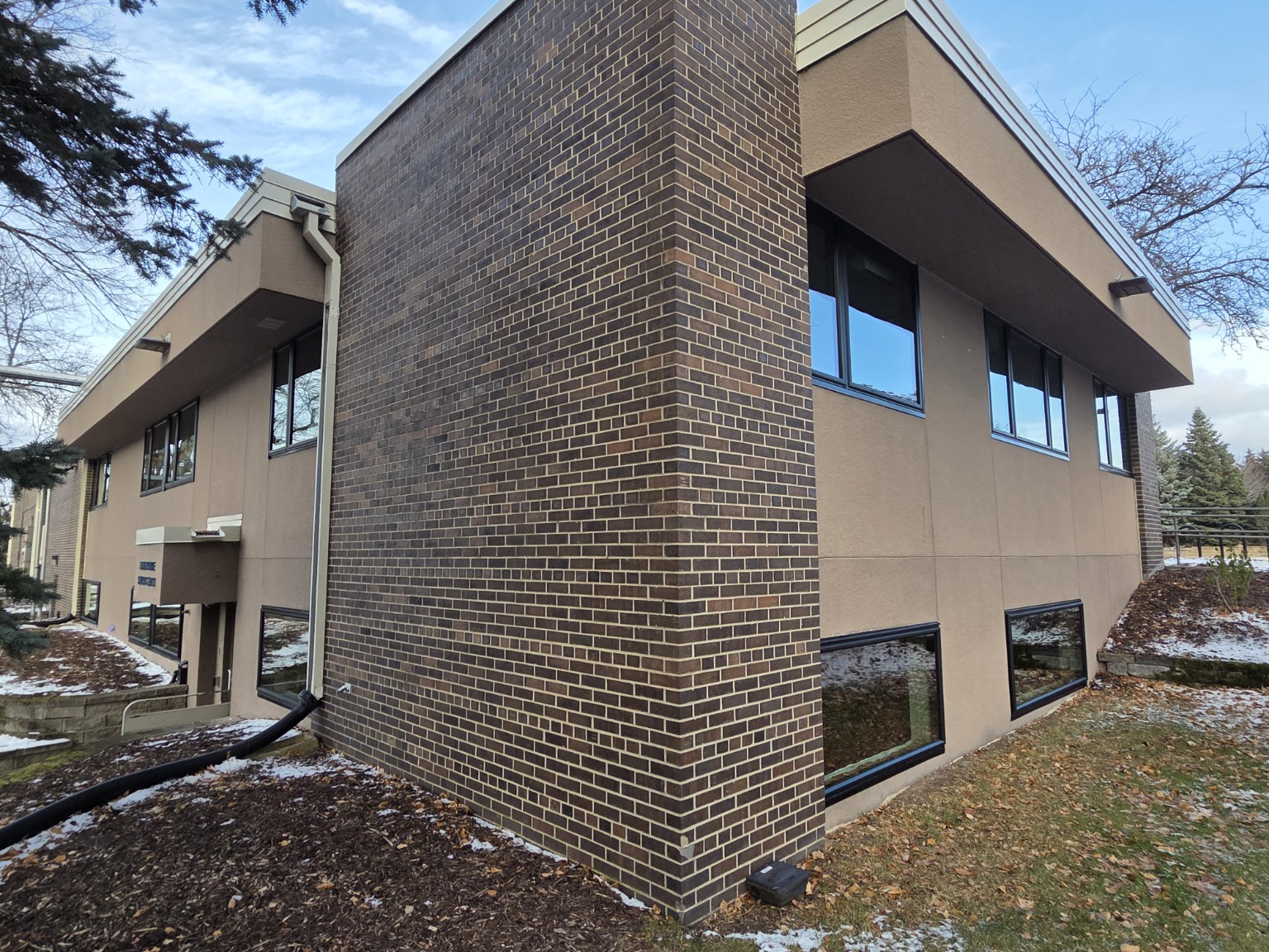 Another angle of newly installed windows at Eden Prairie Senior Center