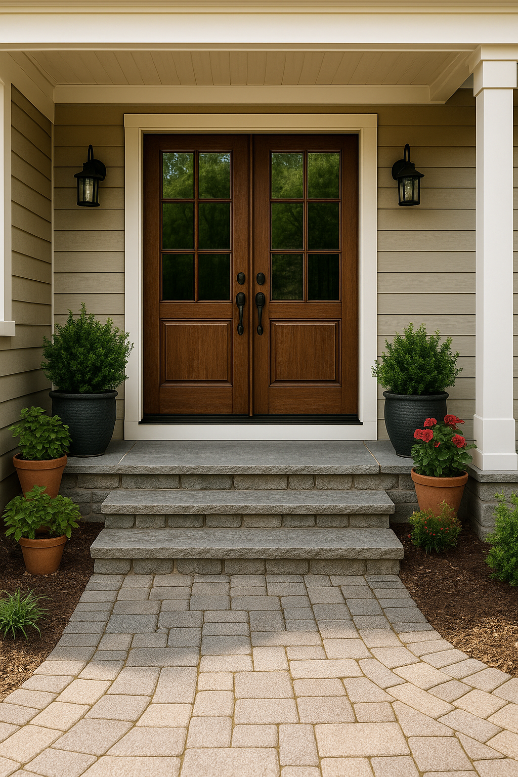 Inviting front door walkway